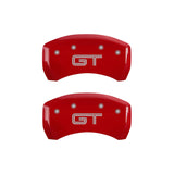 MGP 4 Caliper Covers Engraved Front Mustang Engraved Rear S197/GT Red finish silver ch 10197SMG2RD