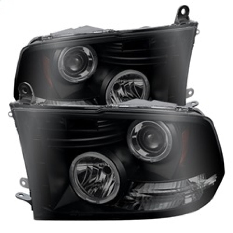Spyder Dodge Ram 1500 09-14 Projector Headlights Halogen- LED Halo LED - Blk Smke PRO-YD-DR09-HL-BSM 5078407