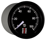Autometer Stack 52mm 0-100 PSI 1/8in NPTF (M) Mechanical Oil Pressure Gauge - Black ST3102