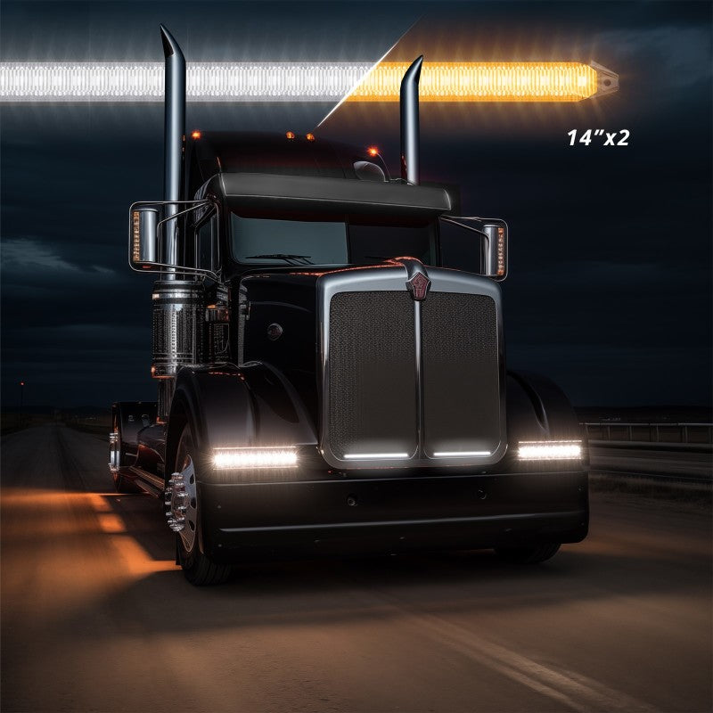 XK Glow 14In Switchback Grill Lights with Start-up Animation & Sequential Turn Signals XK041029-14