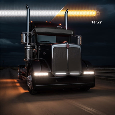 XK Glow 14In Switchback Grill Lights with Start-up Animation & Sequential Turn Signals XK041029-14