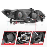ANZO 2006-2011 Honda Civic Projector Headlights w/ Halo Black (CCFL) 121062