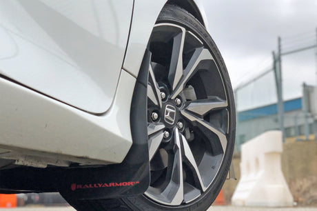 Rally Armor 16-21 Honda Civic Si Coupe Black UR Mud Flap w/ Dark Grey Logo MF50-UR-BLK/DGRY
