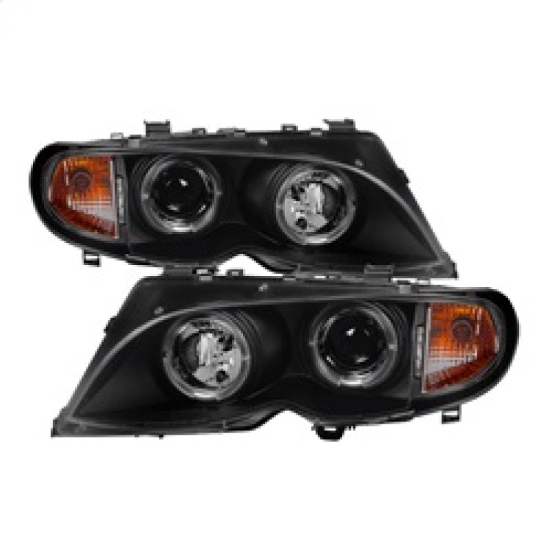 Spyder BMW E46 3-Series 02-05 4DR Projector Headlights 1PC LED Halo Blk PRO-YD-BMWE4602-4D-AM-BK 5042415