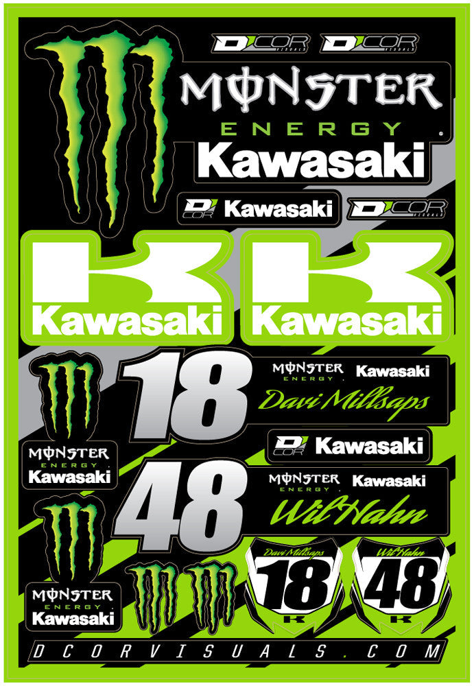 D-COR Team Monster Decal Sheet Kawasaki 12ml 40-20-115