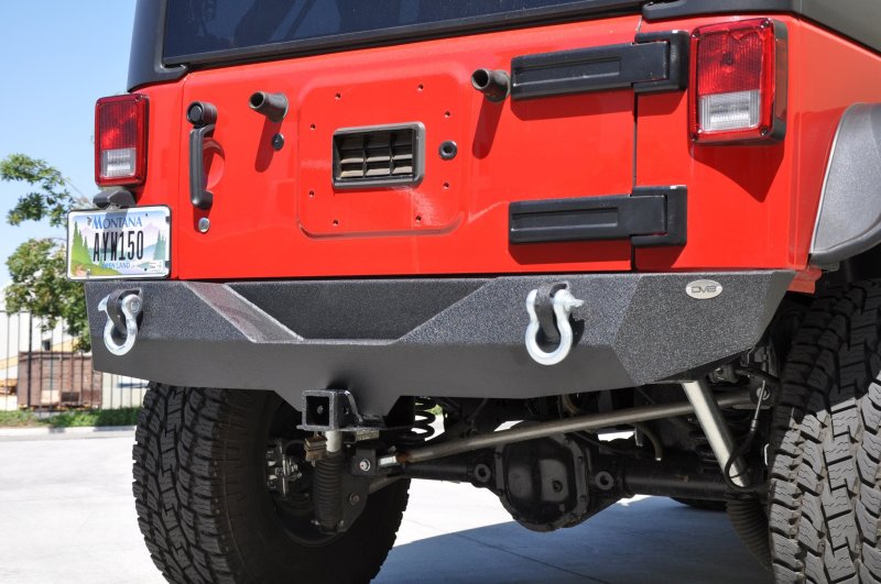 DV8 Offroad 07-18 Jeep Wrangler JK Steel Mid Length Rear Bumper RBSTTB-04