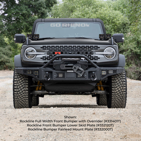 Go Rhino 07-20 Jeep Wrangler JL/JLU/JK/JKU/Gladiator JT Rockline Bumper Fairlead Mount Plate 332000T