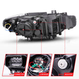 ANZO 2012-2015 BMW 3 Series Projector Headlights w/ U-Bar Black 121504