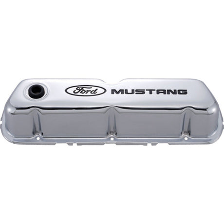 Ford Racing Ford Mustang Logo Stamped Steel Chrome Valve Covers 302-100