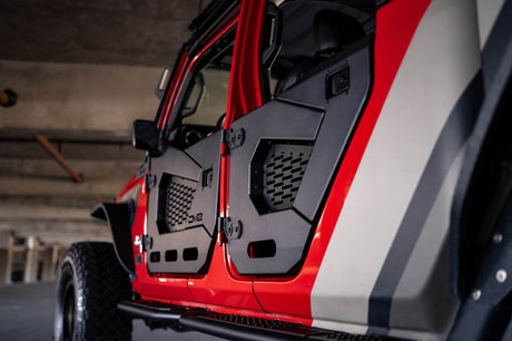 DV8 Offroad 18-22 Jeep Wrangler JL/JT Spec Series Half Doors - Rear Set HDJL-02R