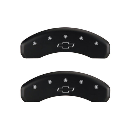 MGP 4 Caliper Covers Engraved Front & Rear Bowtie Red finish silver ch 14234SBOWRD