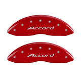 MGP 4 Caliper Covers Engraved Front Accord Engraved Rear Accord Red finish silver ch 20219SACCRD