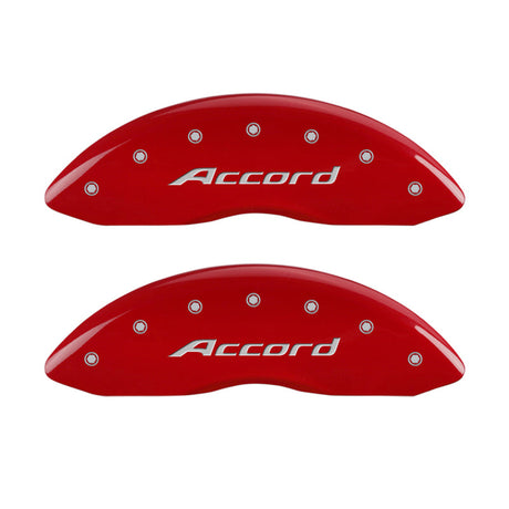 MGP 4 Caliper Covers Engraved Front Accord Engraved Rear Accord Red finish silver ch 20219SACCRD