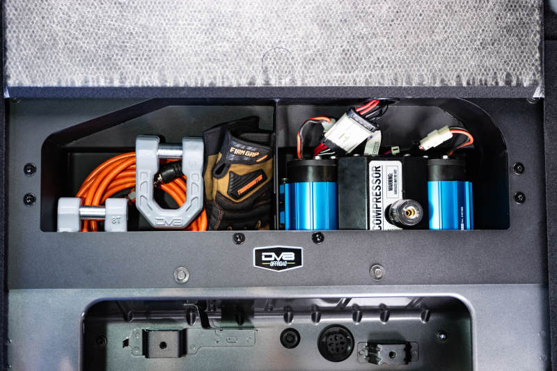 DV8 Offroad 21-23 Ford Bronco (Exc. Bronco Raptor) Air Compressor Mount & Storage Box CMBR-01