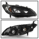 xTune 04-05 Honda Civic (Excl Hatchback/Si) OEM Style Headlights - Black (HD-JH-HC04-4D-AM-BK) 9042706