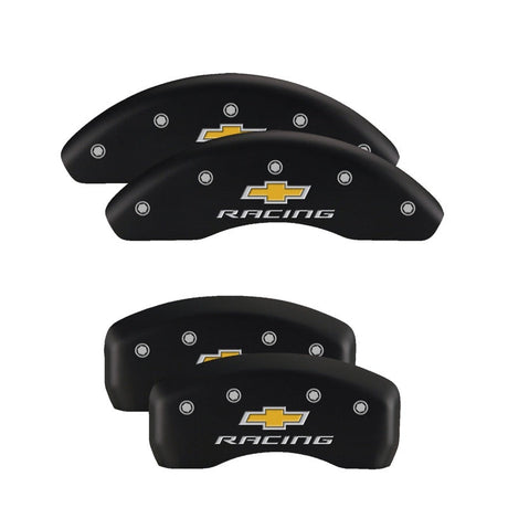 MGP 4 Caliper Covers Engraved Front & Rear Gen 5/RS Red finish silver ch 14033SRS5RD