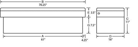 Tradesman Aluminum Economy Cross Bed Low-Profile Truck Tool Box (70in.) - Black 7111001LP