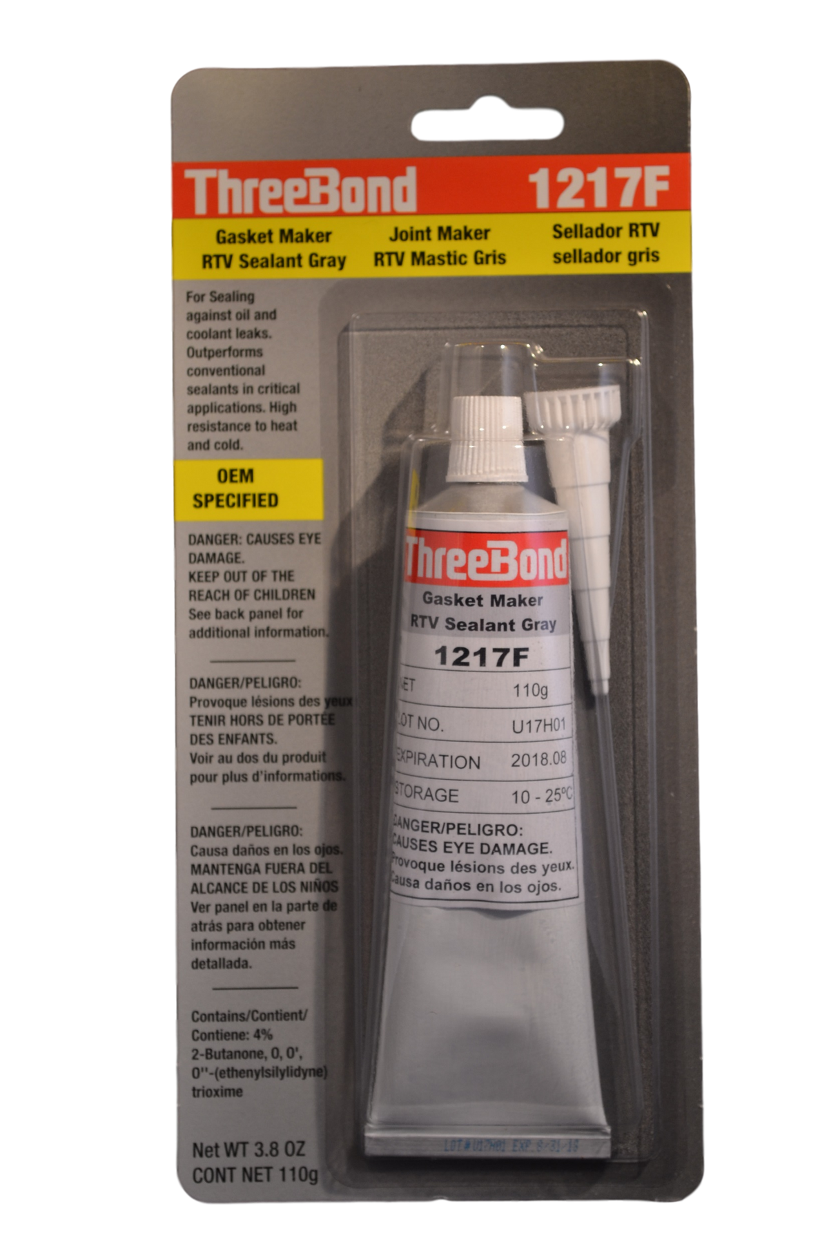 THREEBOND Gasket Maker Rtv Sealant Grey 3.8oz 1217F110G