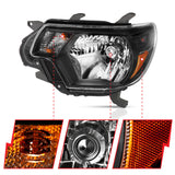 ANZO 2012-2015 Toyota Tacoma Crystal Headlights Black 111395