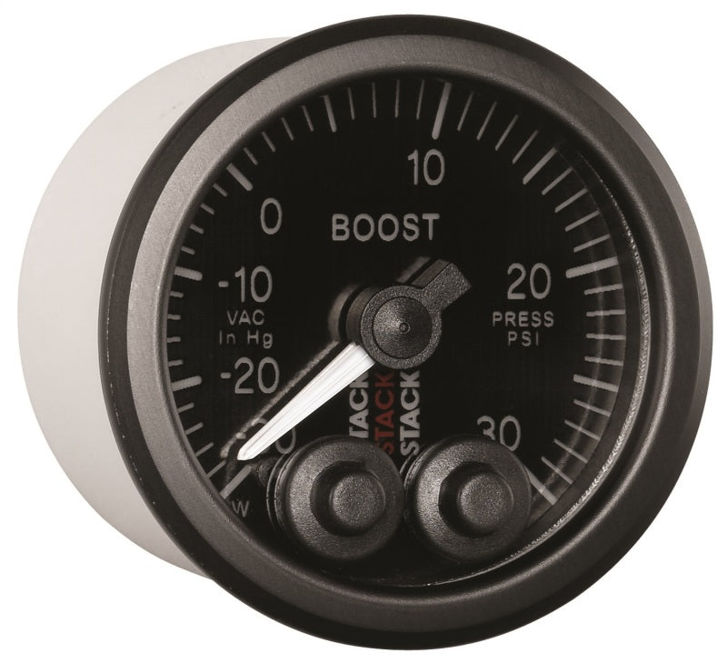 Autometer Stack Instruments 52mm -30INHG To +30PSI Pro Control Boost Pressure Gauge - Black ST3512