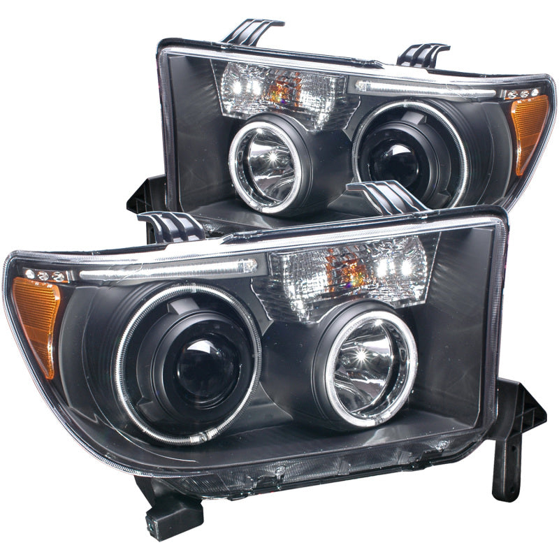 ANZO 2007-2013 Toyota Tundra Projector Headlights w/ Halo Black (CCFL) 111174