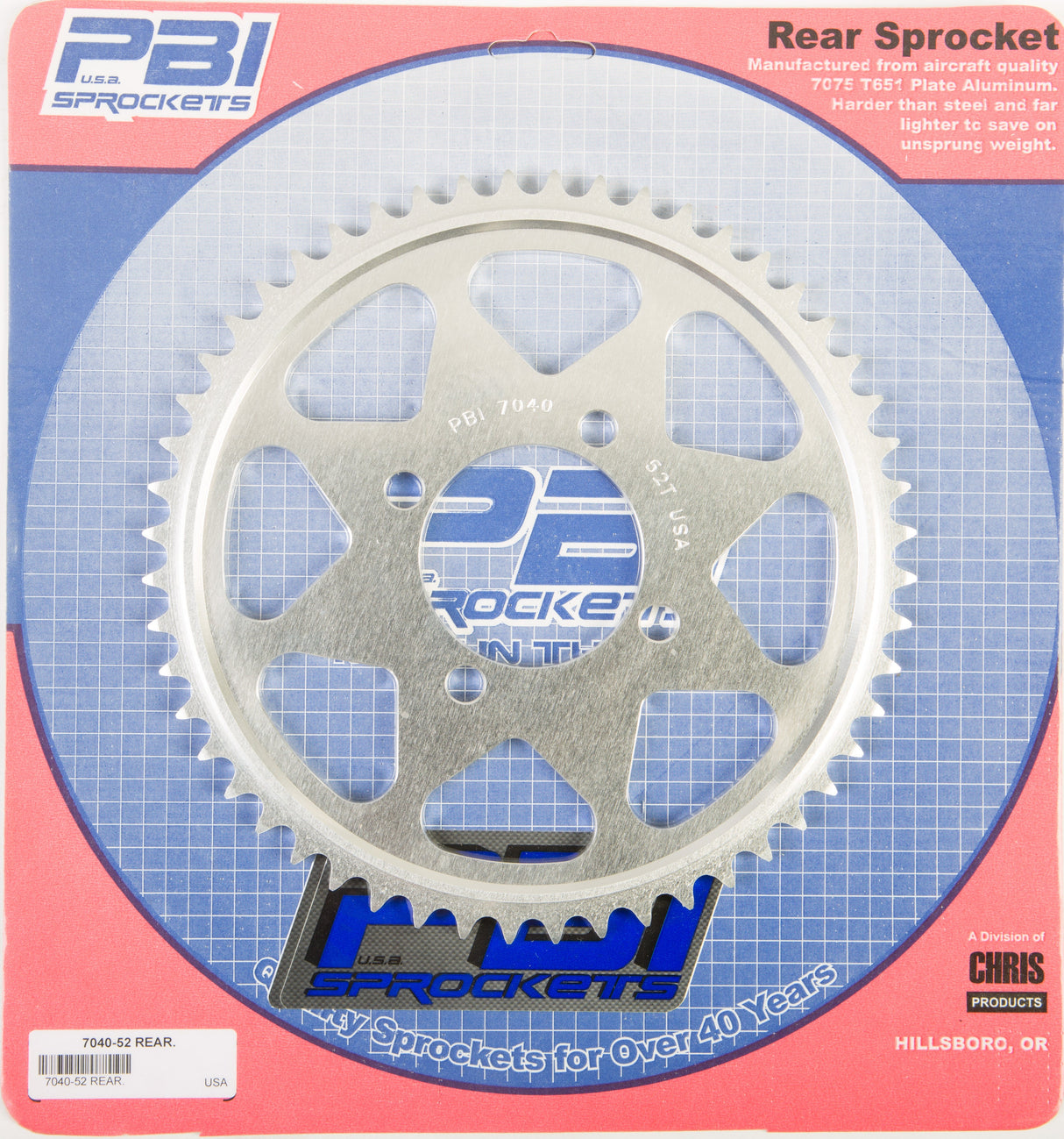 PBIRear Sprocket Aluminum 52t-428 Yam7040-52-2