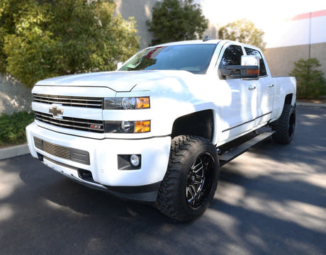 Go Rhino 15-19 Chev Silverado 2500HD/3500HD CC (Diesel) 4dr E-BOARD E1 Running Board Kit - Tex. Blk 20405187PC