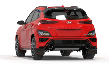 Rally Armor 2022 Hyundai Kona N Black UR Mud Flap w/ White Logo MF83-UR-BLK-WH