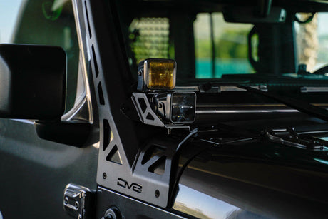 DV8 Offroad 2018+ Jeep Wrangler JLO A Pillar Dual Light Pod Mounts LBJL-11