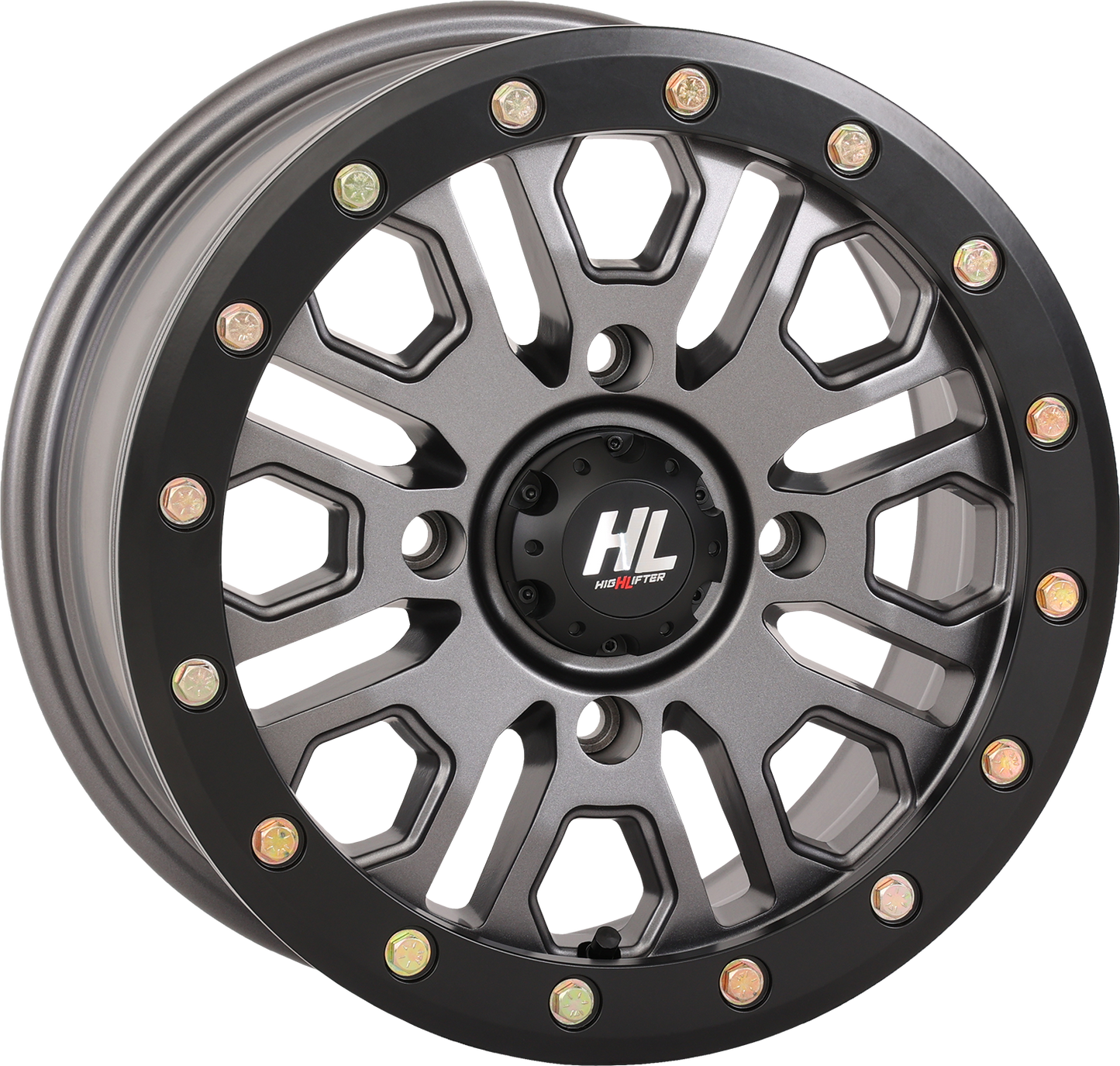 HIGH LIFTER Wheel - HL23 Beadlock - Front/Rear - Gun Metal Gray - 15x7 - 4/156 - 5+2 (+38 mm) 15HL23-1556