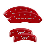 MGP 4 Caliper Covers Engraved Front Mustang Engraved Rear SN95/GT Red finish silver ch 10095SMG1RD