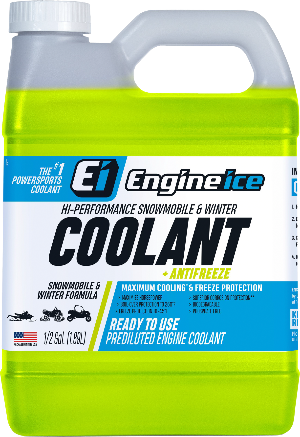 ENGINE ICE Hi-Performance Snowmobile/Wntr Coolant + Antifreeze 1/2 Gal 12557 1/2 GAL