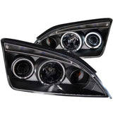 ANZO 2005-2007 Ford Focus Projector Headlights w/ Halo Black 121198