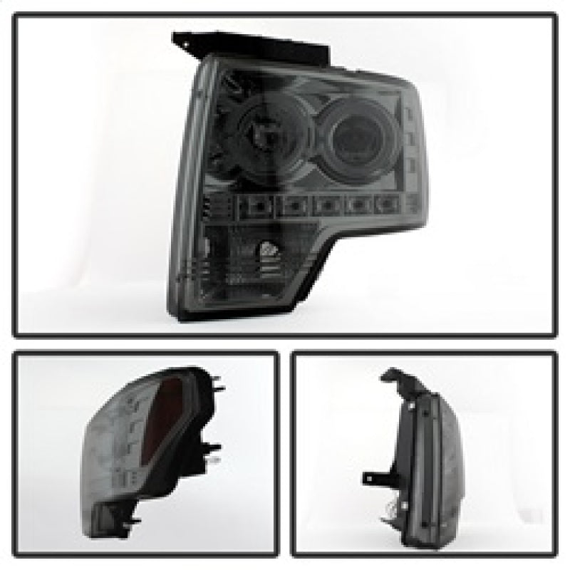 Spyder Ford F150 09-14 Projector Headlights Halogen Model- LED Halo LED Smke PRO-YD-FF15009-HL-SM 5010254
