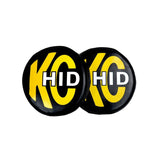 KC HiLiTES 8in. Round Soft Cover HID (Pair) - Black w/Yellow Brushed KC Logo 5818