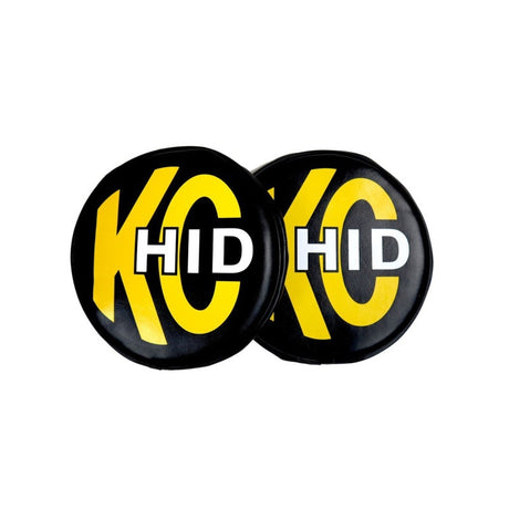 KC HiLiTES 8in. Round Soft Cover HID (Pair) - Black w/Yellow Brushed KC Logo 5818