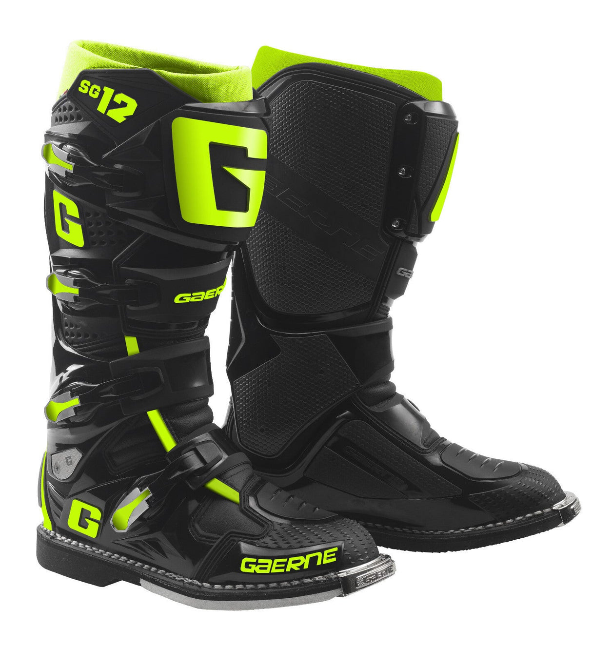 GAERNE Sg12 Boots Black/Yellow Fluo Sz 7 2174-089-07