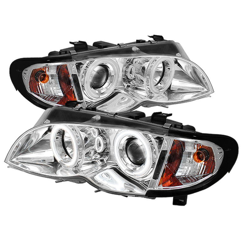 Spyder BMW E46 3-Series 02-05 4DR Projector Headlights 1PC LED Halo Chrm PRO-YD-BMWE4602-4D-AM-C 5042408