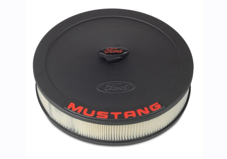 Ford Racing Air Cleaner Kit - Black Crinkle Finish w/ Red Mustang Emblem 302-362