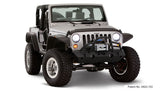 Bushwacker 07-18 Jeep Wrangler Flat Style Flares 4pc Fits 2-Door Sport Utility Only - Black 10919-07