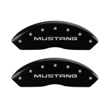 MGP 4 Caliper Covers Engraved Front Mustang Engraved Rear SN95/GT Black finish silver ch 10095SMG1BK