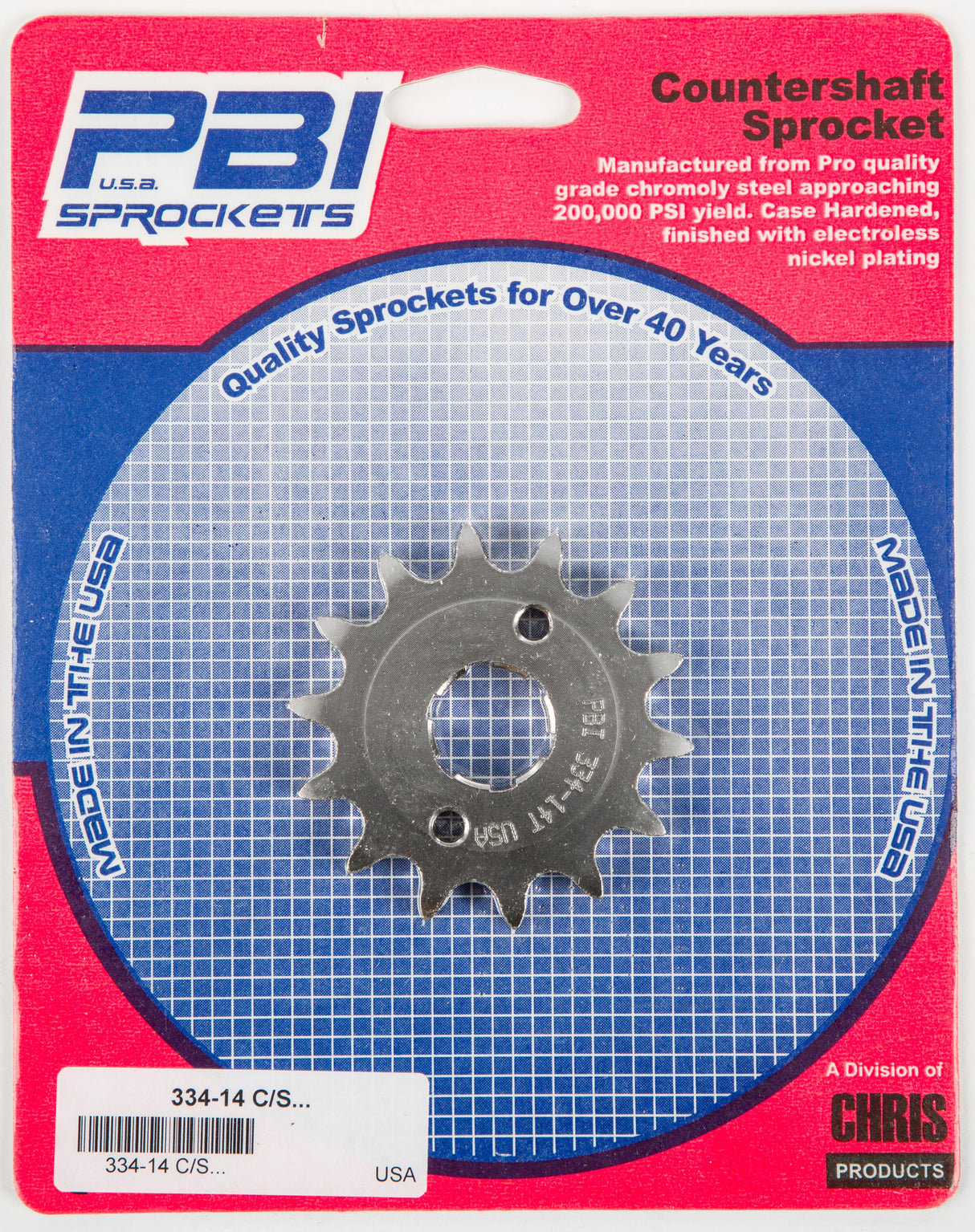 PBIFront Cs Sprocket Steel 14t-428 Hon/Kaw/Yam334-14