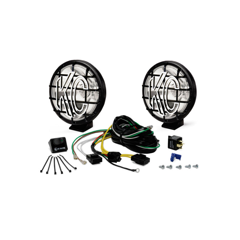 KC HiLiTES Apollo Pro 6in. Halogen Light 100w Spot Beam (Pair Pack System) - Black 9150