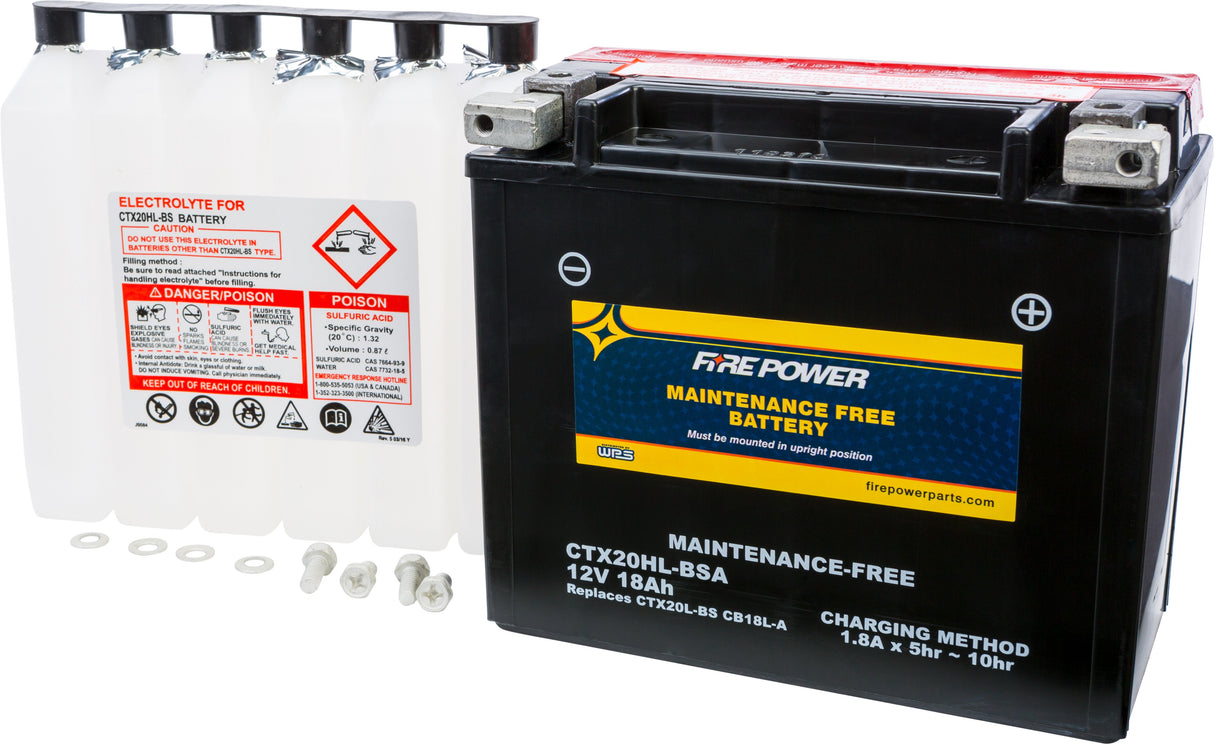 FIRE POWER Battery Ctx20hl-Bsa Maintenance Free CTX20HL-BSA