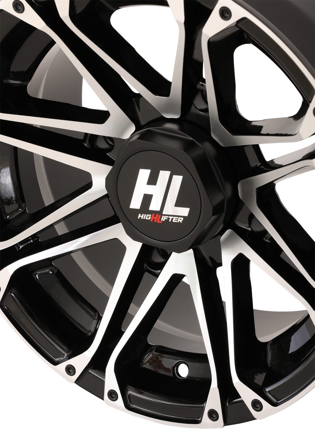 HIGH LIFTER Wheel - HL3 - Front/Rear - Gloss Black w/Machined - 14x7 - 4/156 - 4+3 (+5 mm) 14HL03-1156