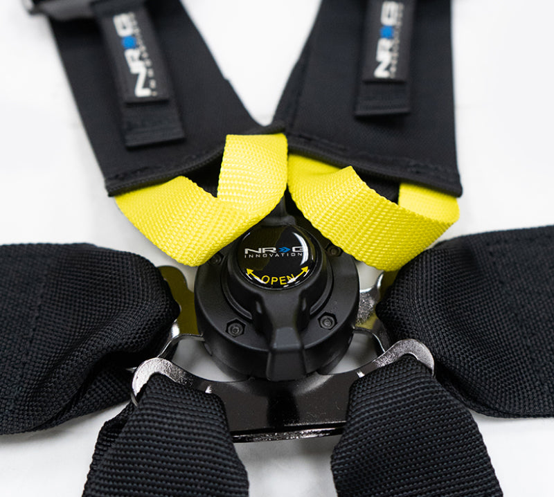 NRG FIA 6pt 2in. Shoulder Belt for HANS Device/ Rotary Cam Lock Buckle/ 3in. Waist Belt - Black SBH-HRS6PCBK