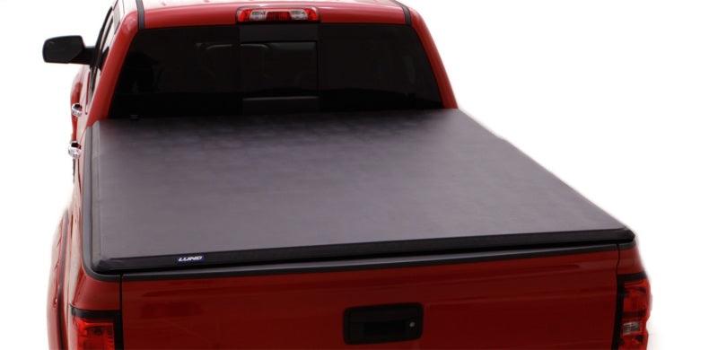 Lund 04-15 Nissan Titan (5.5ft. Bed) Hard Fold Tonneau Cover w/Bracket Kit - Black 969450