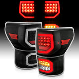 ANZO 2007-2013 Toyota Tundra LED Taillights Plank Style Black w/Clear Lens 311336