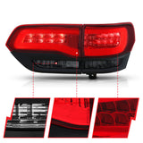 ANZO 2014-2016 Jeep Grand Cherokee LED Taillights Red/Smoke 311269