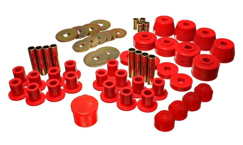 Energy Suspension 72-85 Dodge/Plymouth 1/2 & 3/4 Ton S/C Pickup Red Hyper-Flex Master Bushing Set 5.18102R